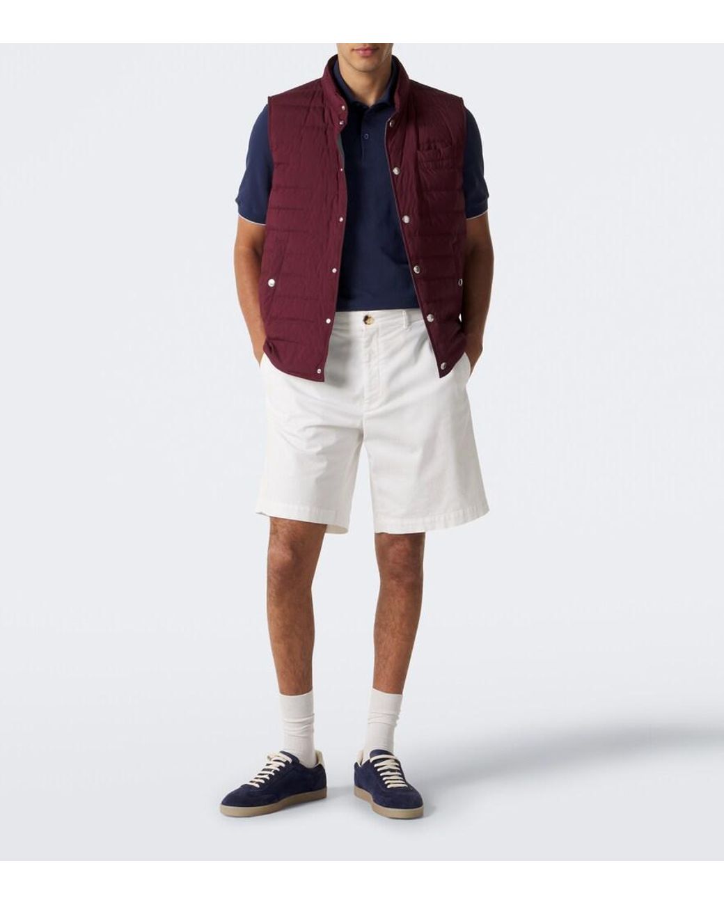 Brunello Cucinelli Blue Logo Cotton Pique Polo Shirt for men