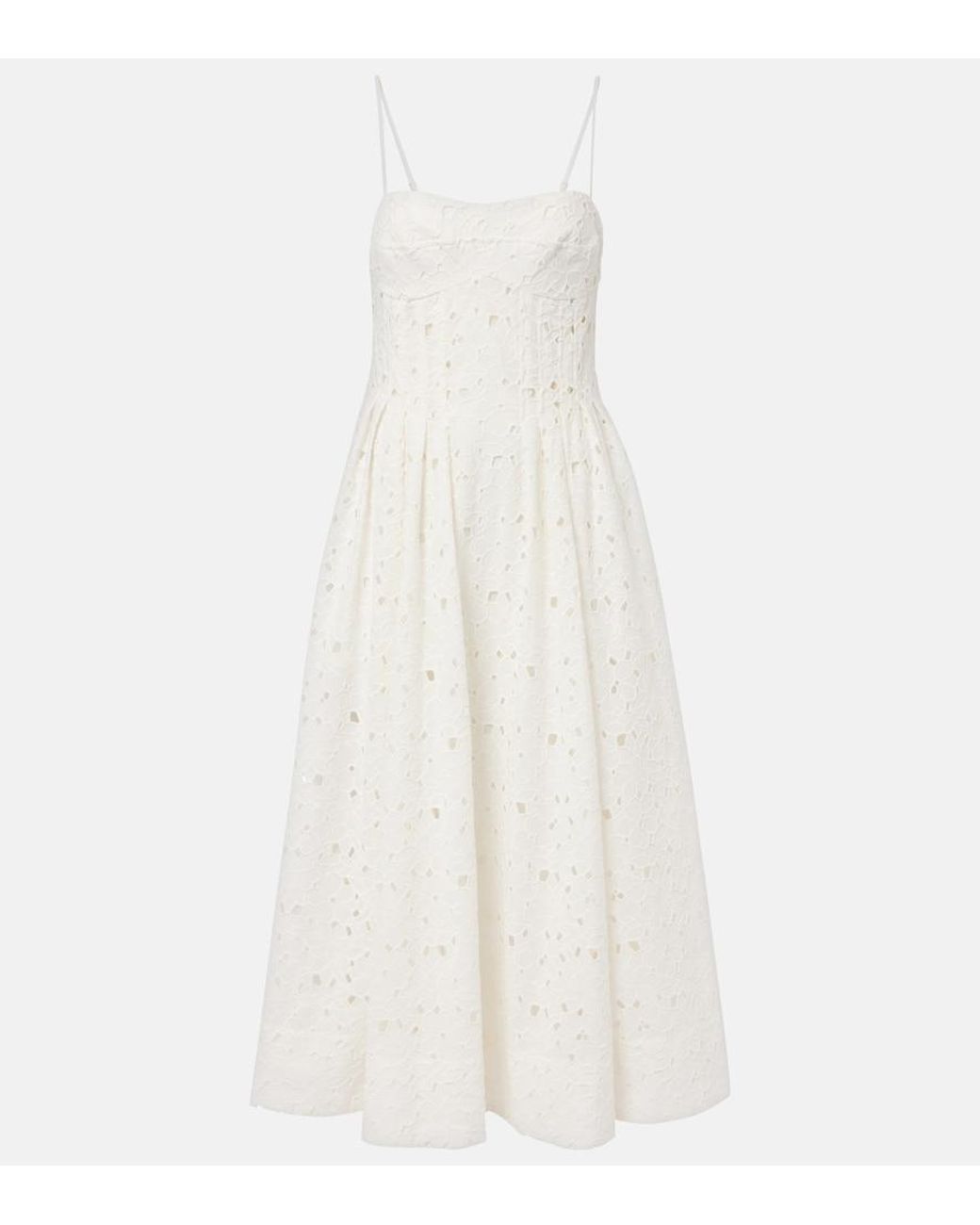 Jonathan Simkhai White Kittiya Broderie Anglaise Cotton Midi Dress