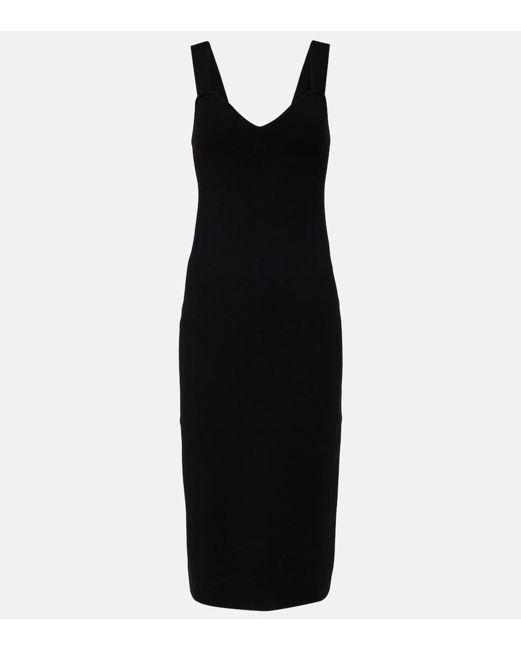 Max Mara Black Teak Knitted Midi Dress