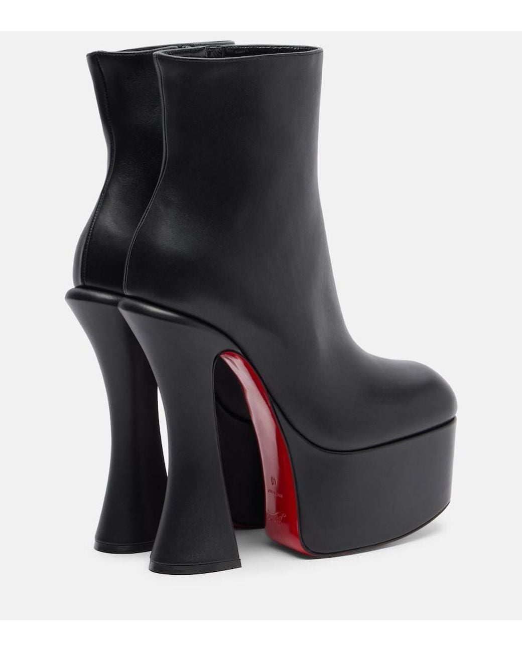 Christian Louboutin Black Aquabootie 160 Leather Platform Ankle Boots