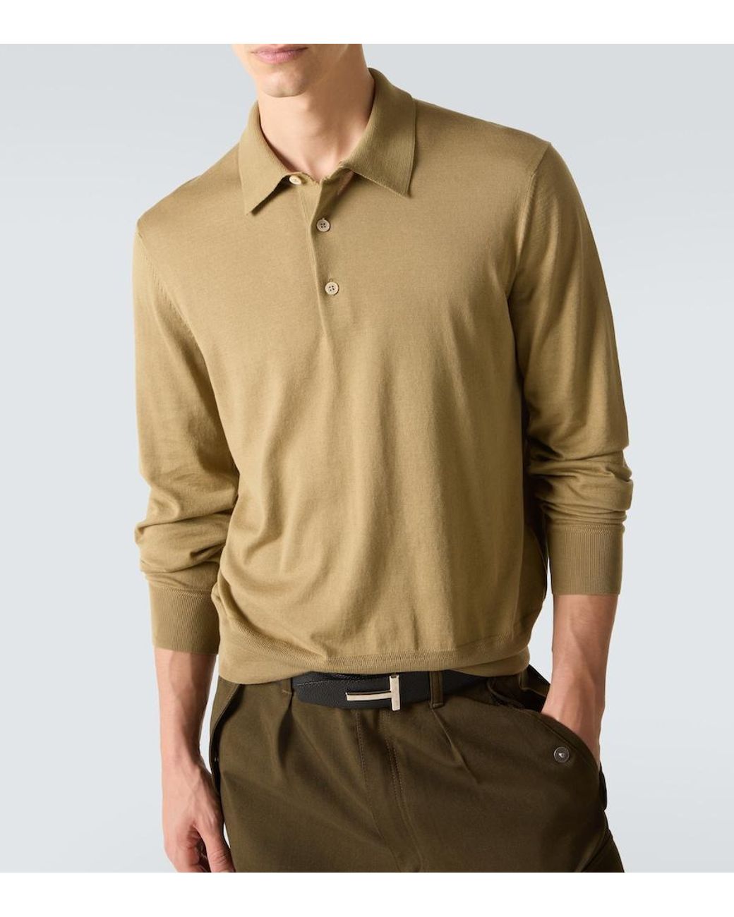 Tom Ford Natural Cotton Polo Sweater for men