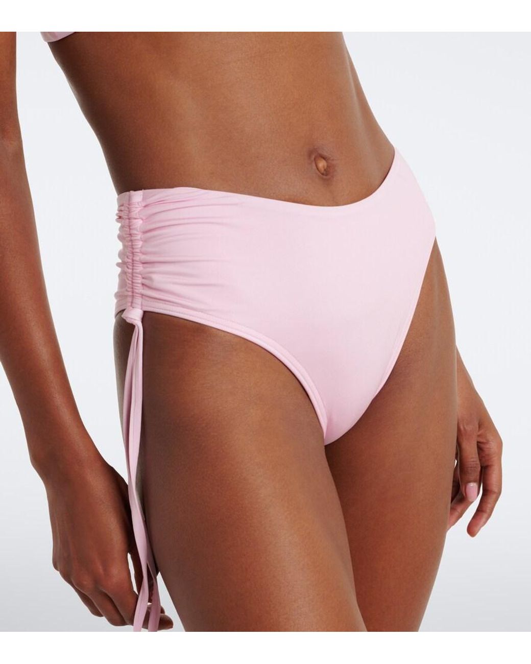 Balmain Pink Ruched Bikini