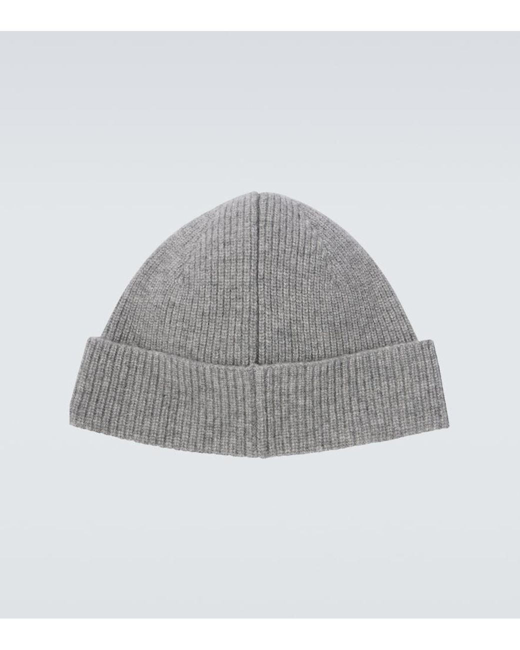 Zegna Gray Ribbed-Knit Cashmere Beanie for men