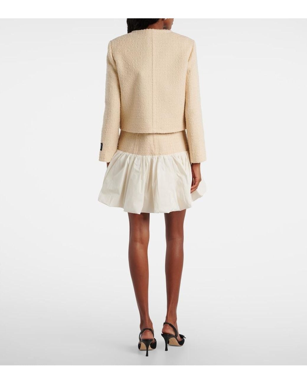 Patou Natural Logo Wool-Blend Boucle Jacket