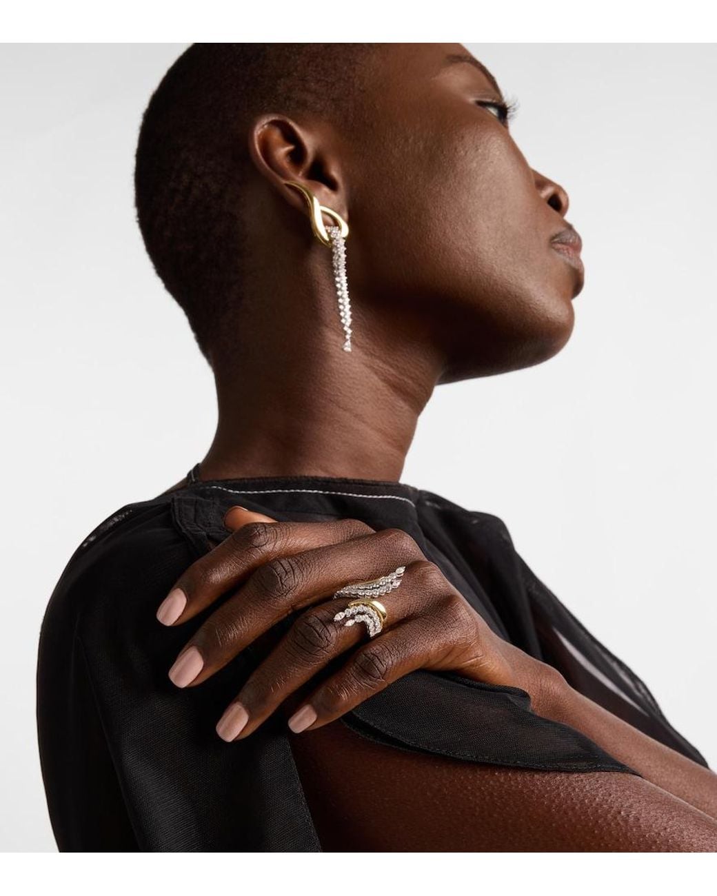 YEPREM White Golden Strada 18Kt Ring With Diamonds