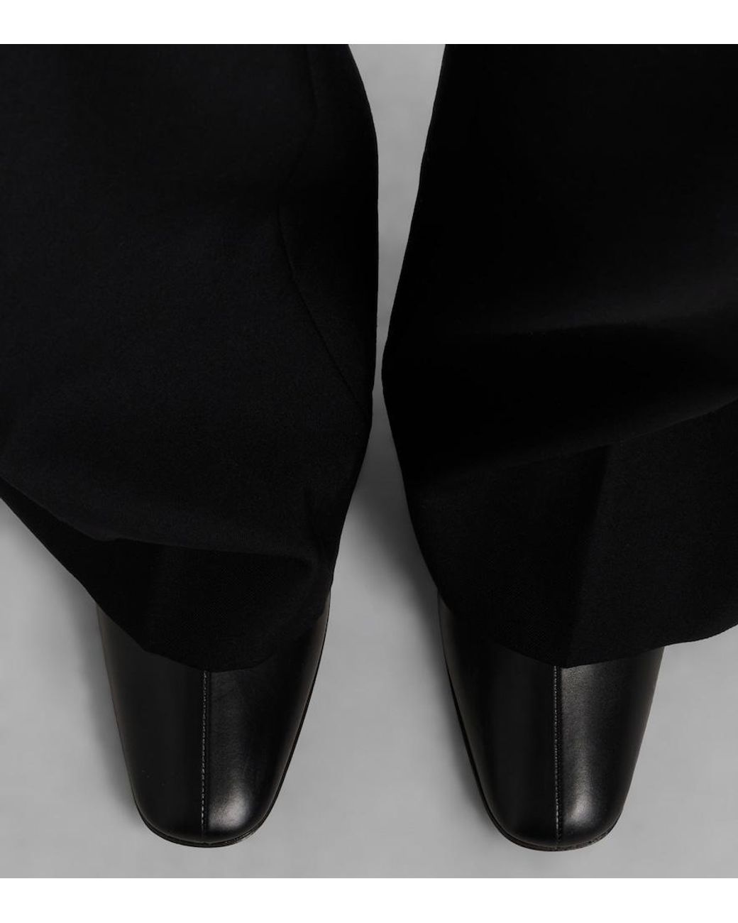 The Row Black Mona Leather Ankle Boots