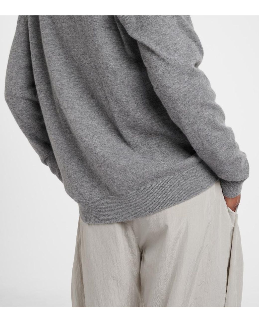 The Row Gray Nian Cashmere Top