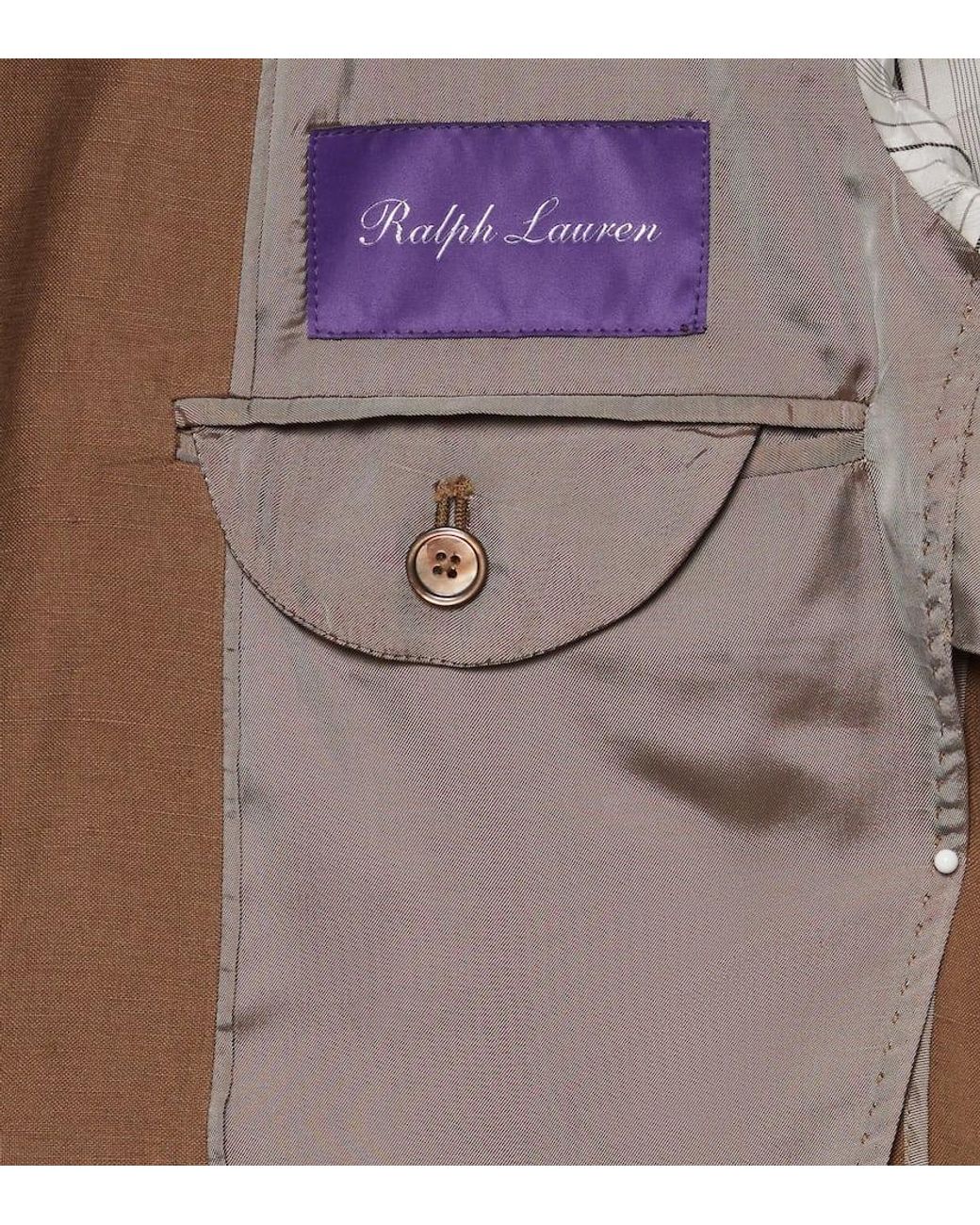 Ralph Lauren Brown Single-Breasted Silk And Linen Blazer for men