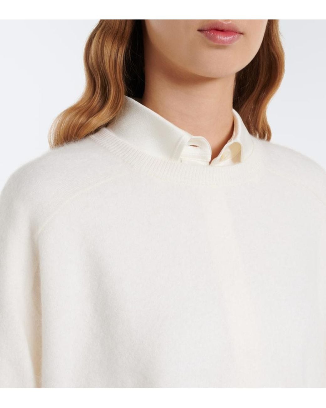 Lisa Yang White Lexia Cashmere Sweater
