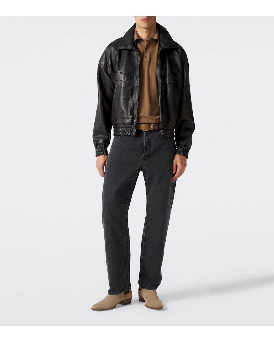Saint Laurent Brown Wool Polo Shirt for men