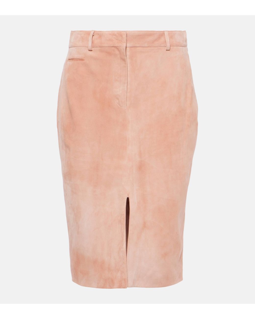 Pink suede top pencil skirt