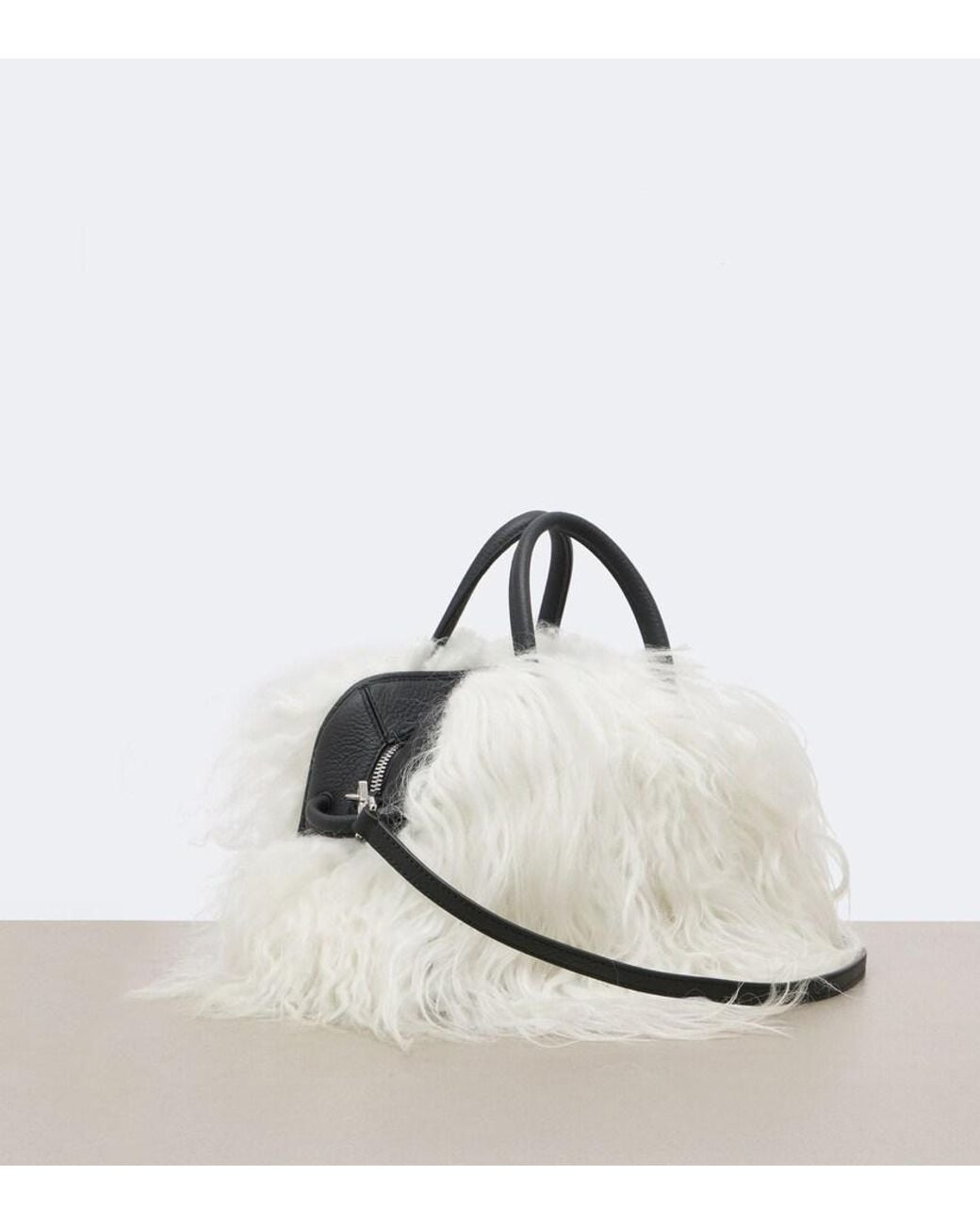 Jacquemus Black Turismo Small Shearling Bowling Bag