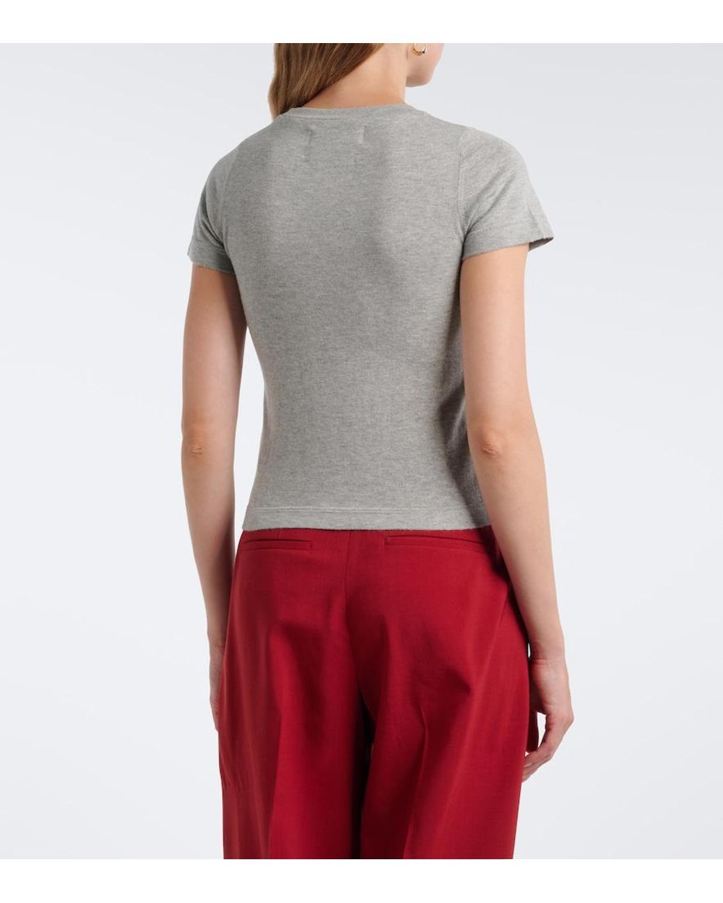 Extreme Cashmere Gray N°292 America Cotton And Cashmere T-Shirt