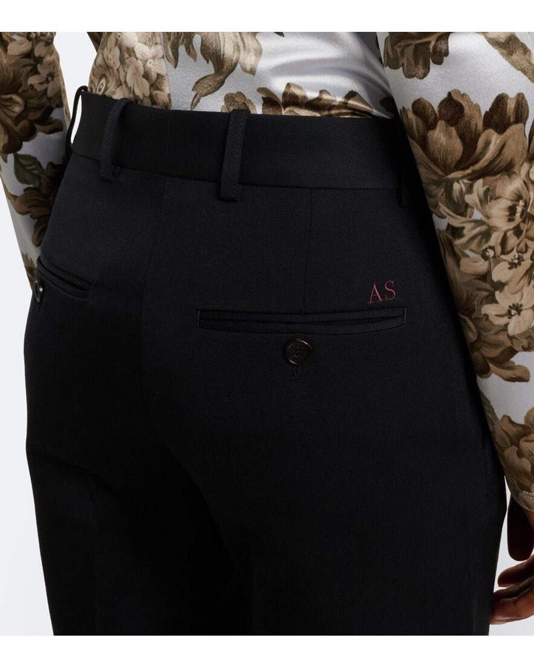 Acne Blue Wool Straight Pants