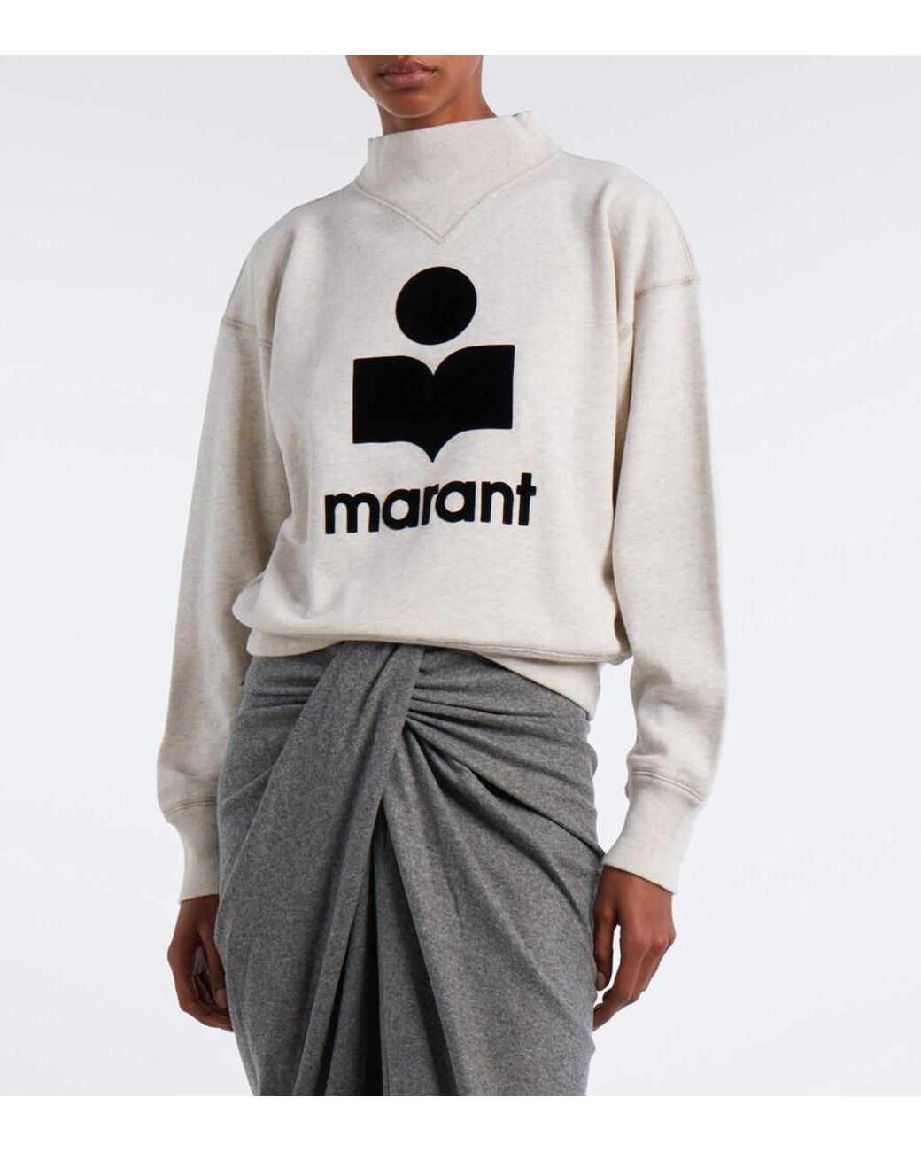 Isabel Marant White Moby Logo Cotton-Blend Sweatshirt
