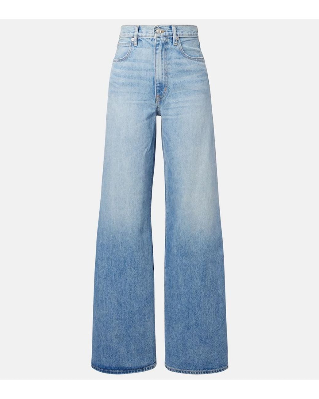 SLVRLAKE Denim Blue Eva High-Rise Wide-Leg Jeans