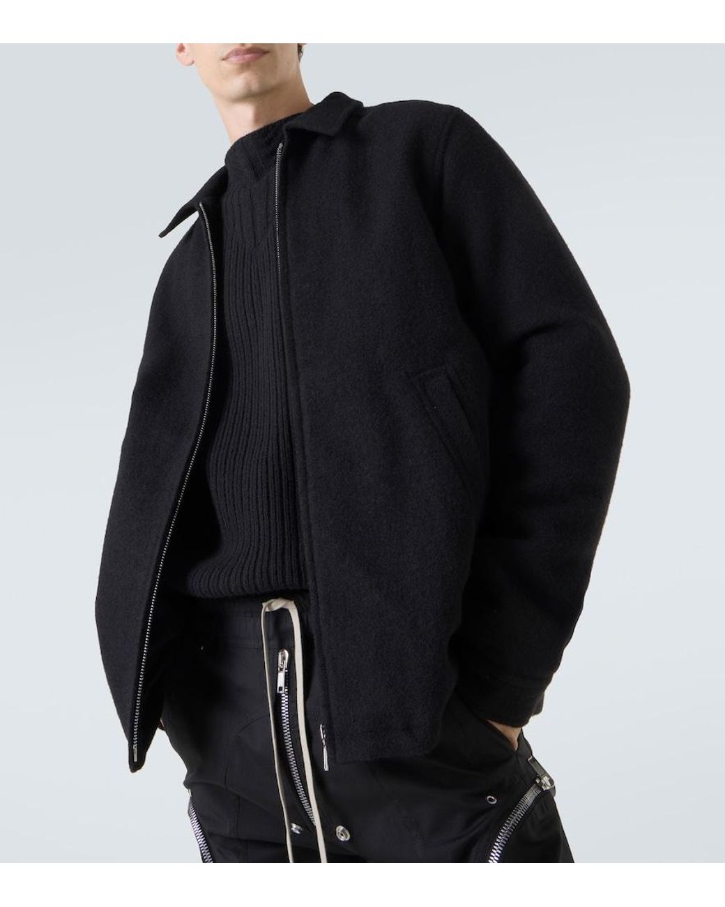 Rick Owens Black Brad Virgin Wool Jacket for men