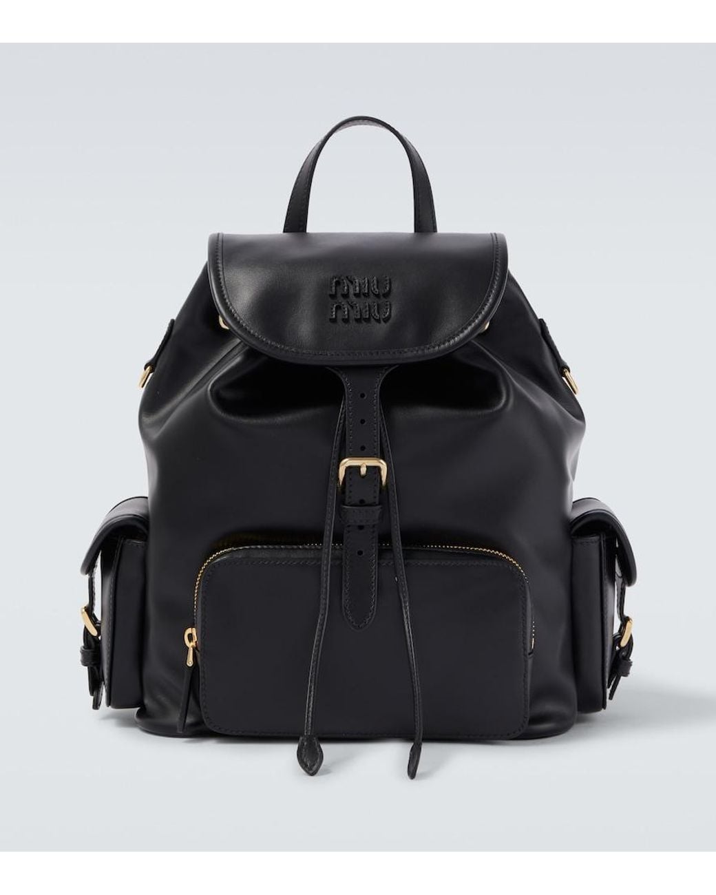 Miu Miu Black Leather Backpack for men