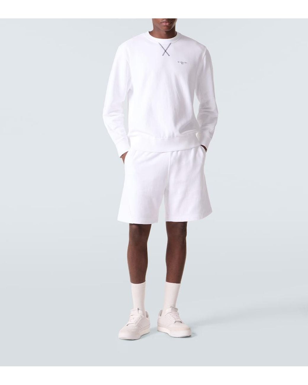 Givenchy White Couture Seam Cotton Bermuda Shorts for men