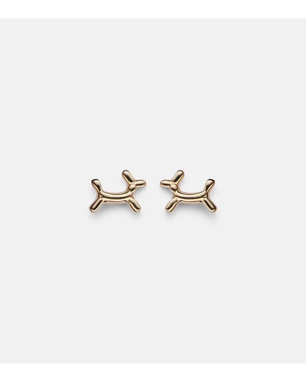 Sydney Evan White Balloon Dog 14Kt Earrings