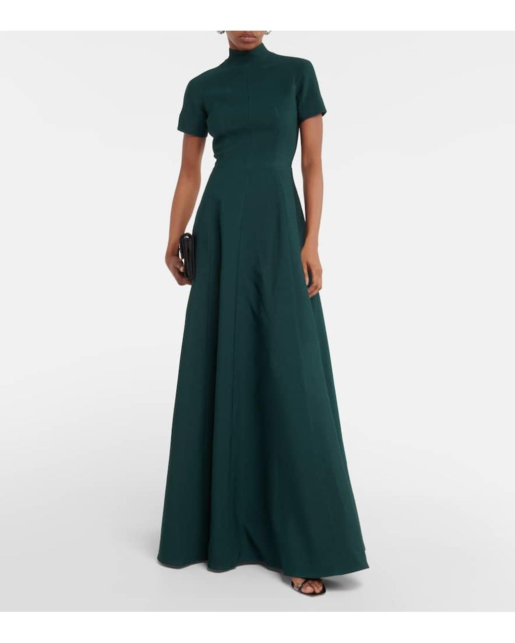 Emilia Wickstead Malinda High-Neck Gown in Green | Lyst