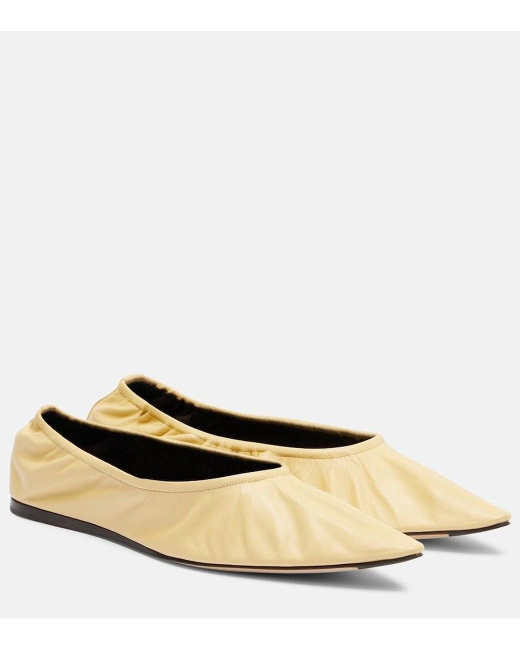 The Row Natural Liisa Leather Ballet Flats