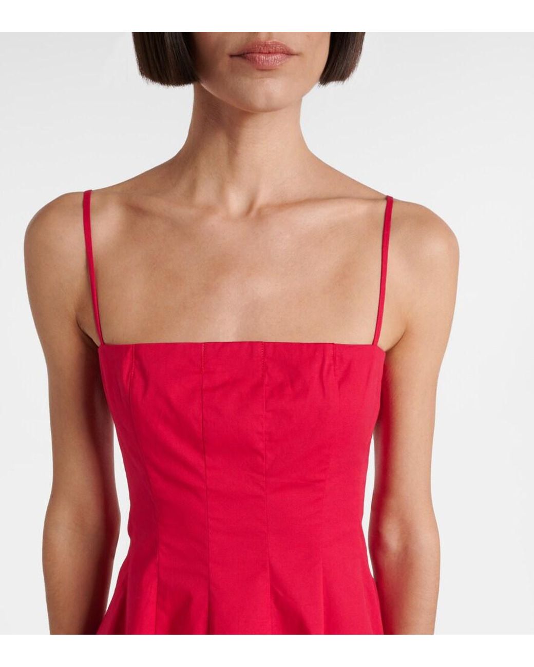 Staud Red Minikleid Wylie Aus Baumwolle