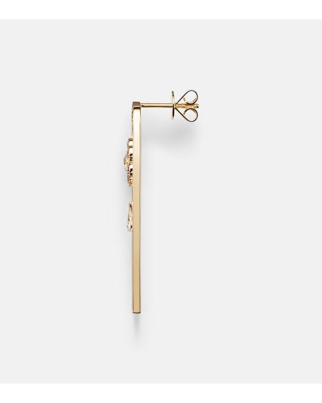 Sophie Bille Brahe White Tournesol 18Kt Earring With Diamonds