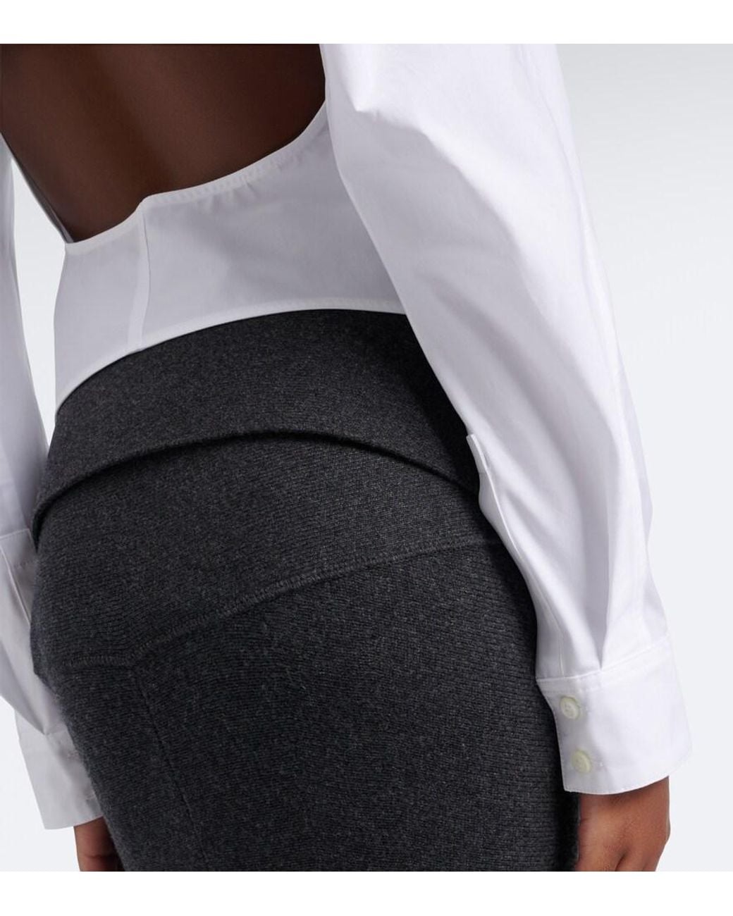 Jacquemus White Tulipe Open-Back Cotton Poplin Shirt