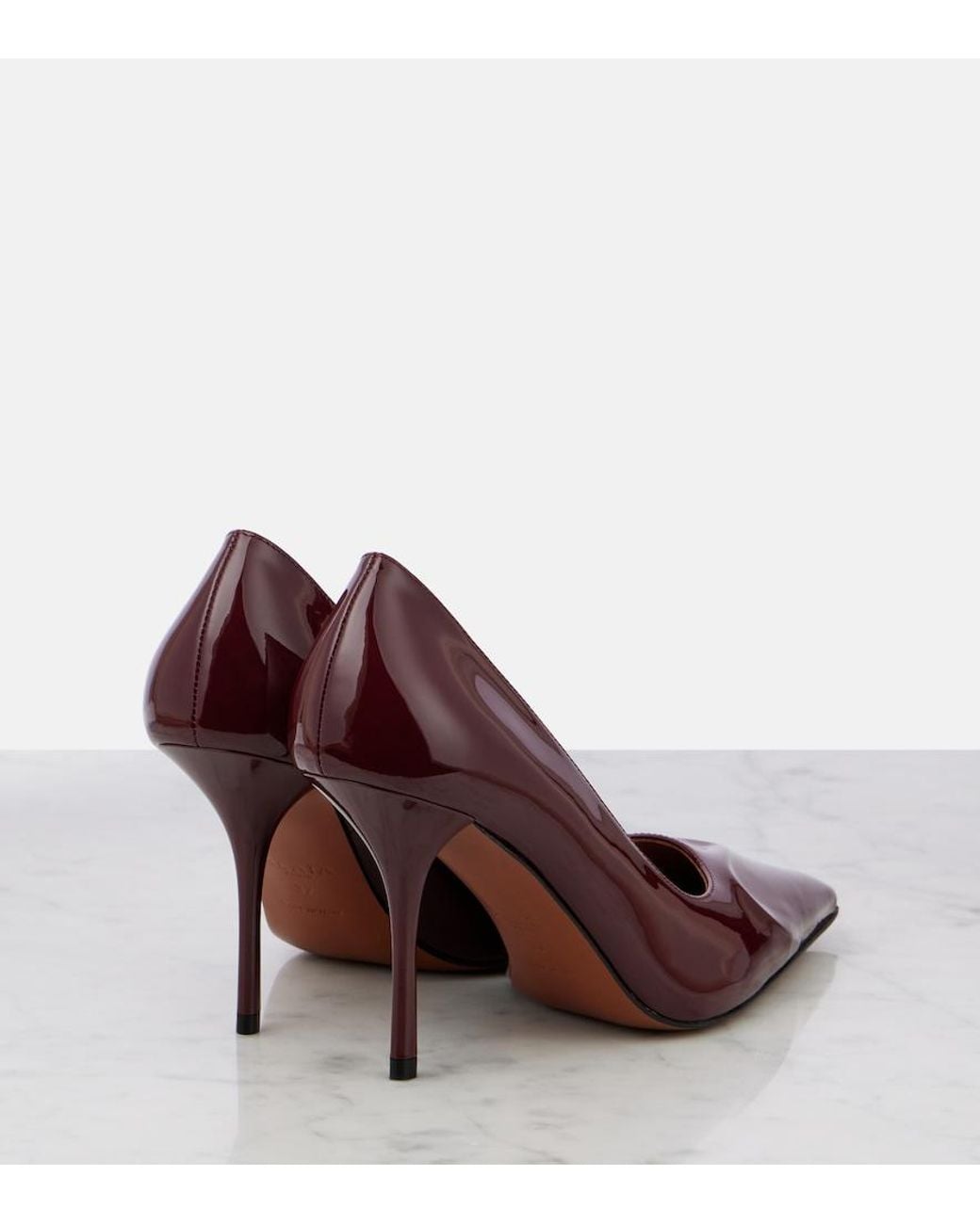 Alaïa Brown Le Cour 90 Patent Leather Pumps