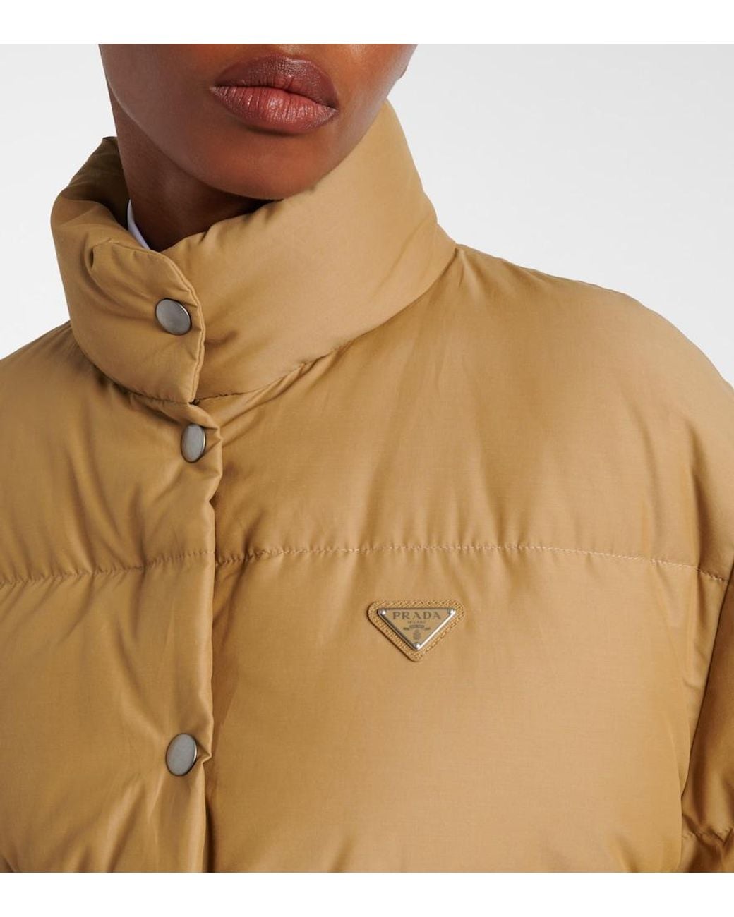 Prada Brown Triangle Logo Down Jacket