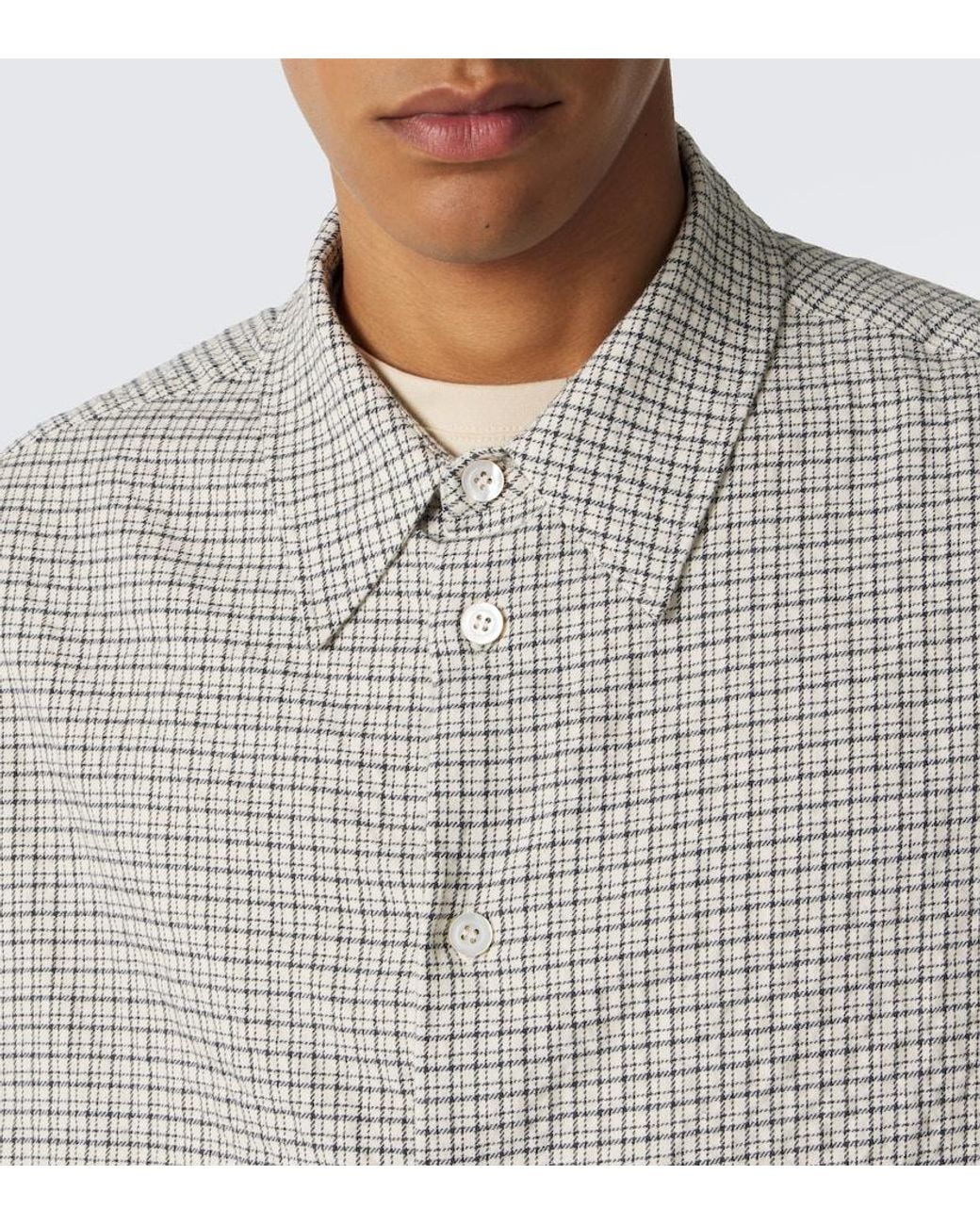 Studio Nicholson Gray Checked Cotton Shirt for men