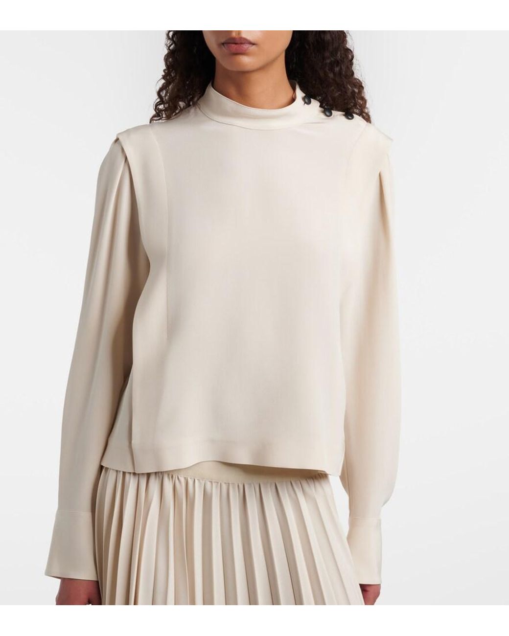 Isabel Marant White Felissa Crepe Blouse