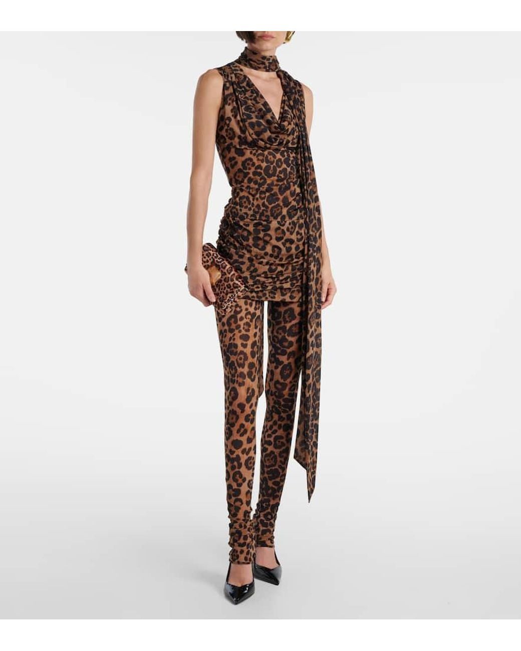 Blumarine Brown Leopard-Printed Jersey Top