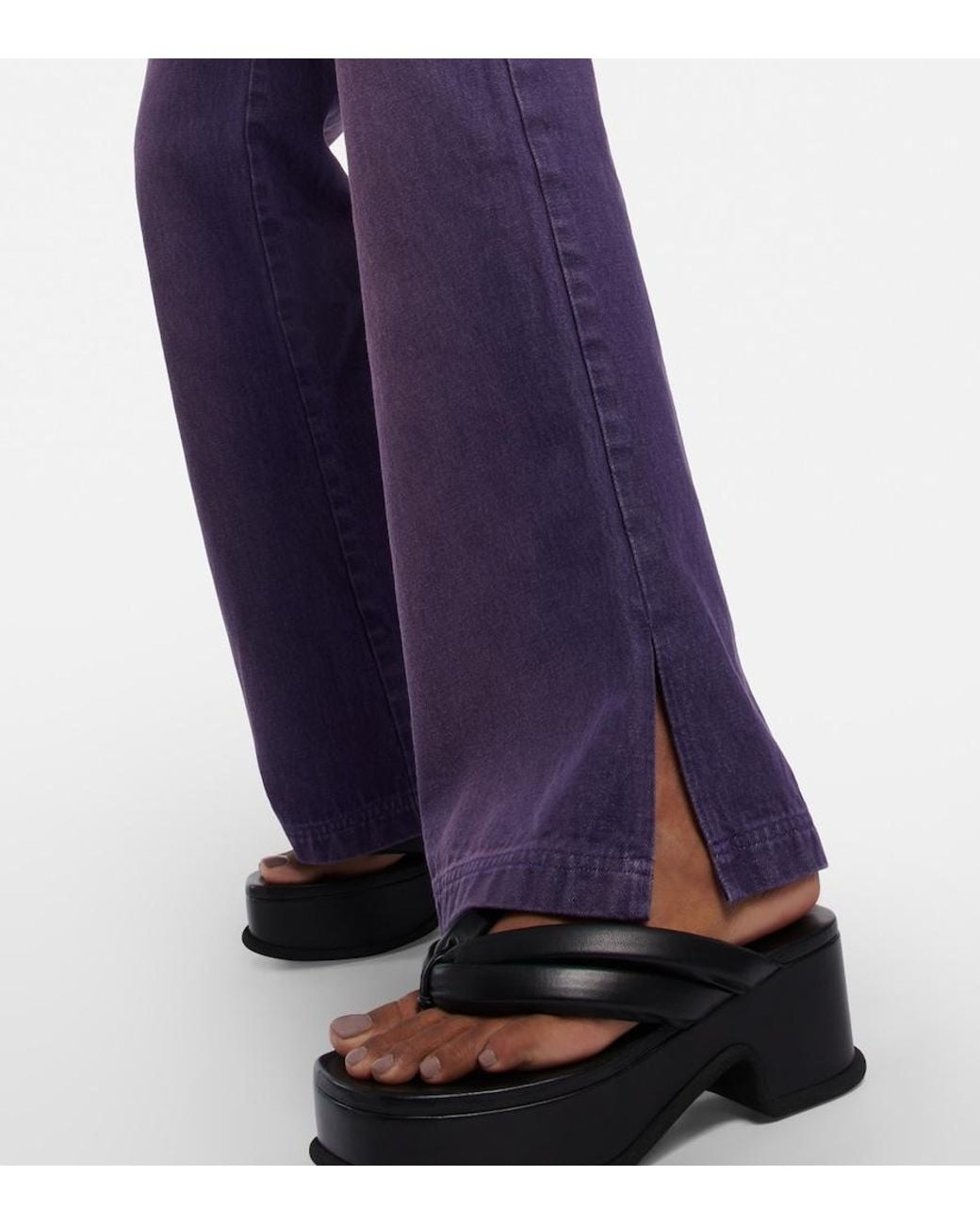 DIDU Purple One-Shoulder Denim Jumpsuit