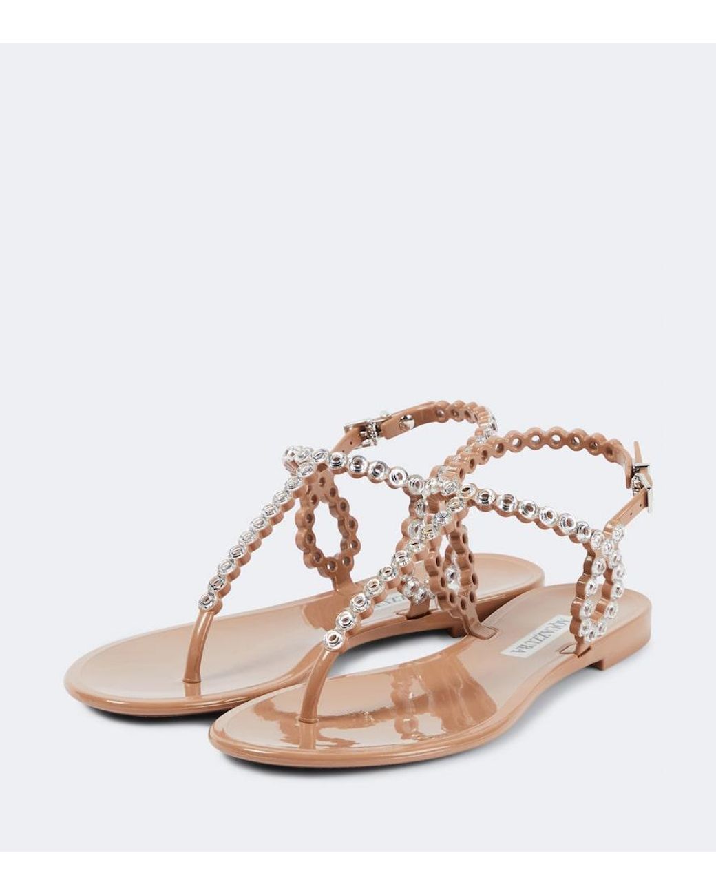 Aquazzura Pink Almost Bare Embellished Pvc Sandals