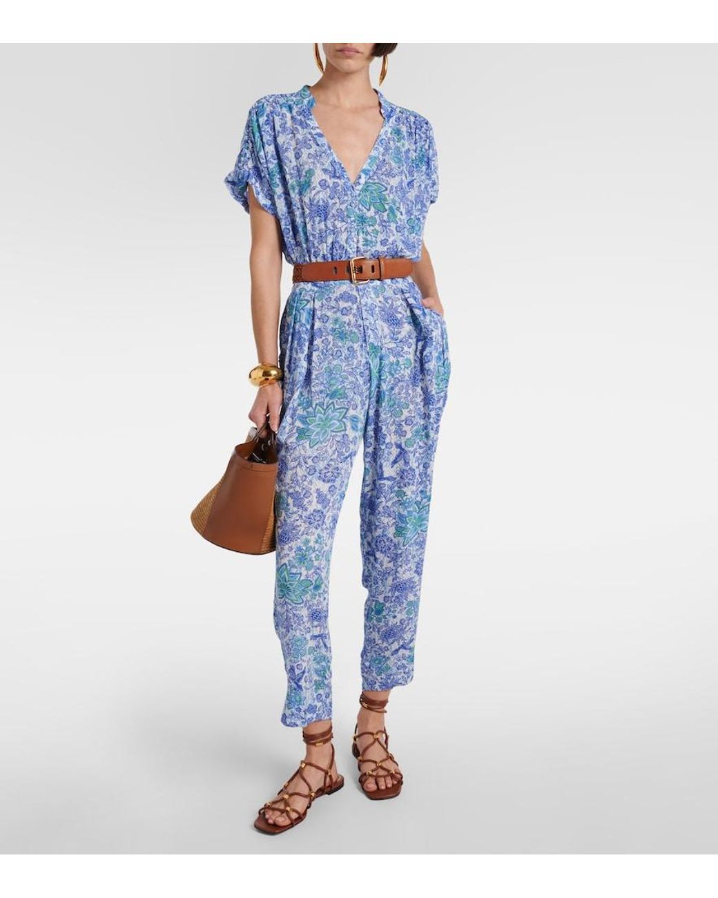 Poupette Blue Printed Jumpsuit