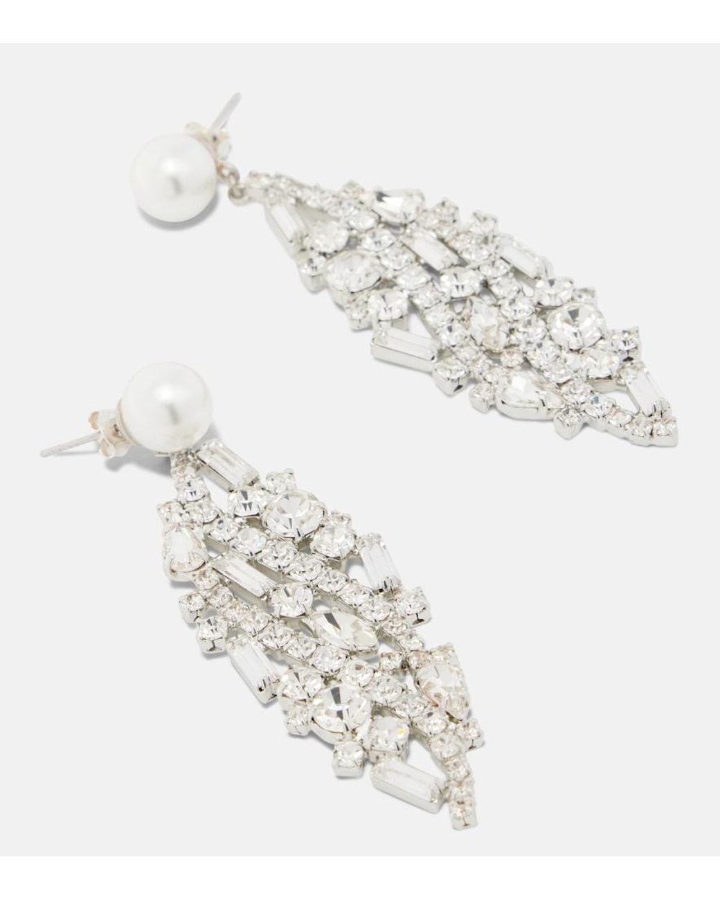 Magda Butrym White Embellished Earrings