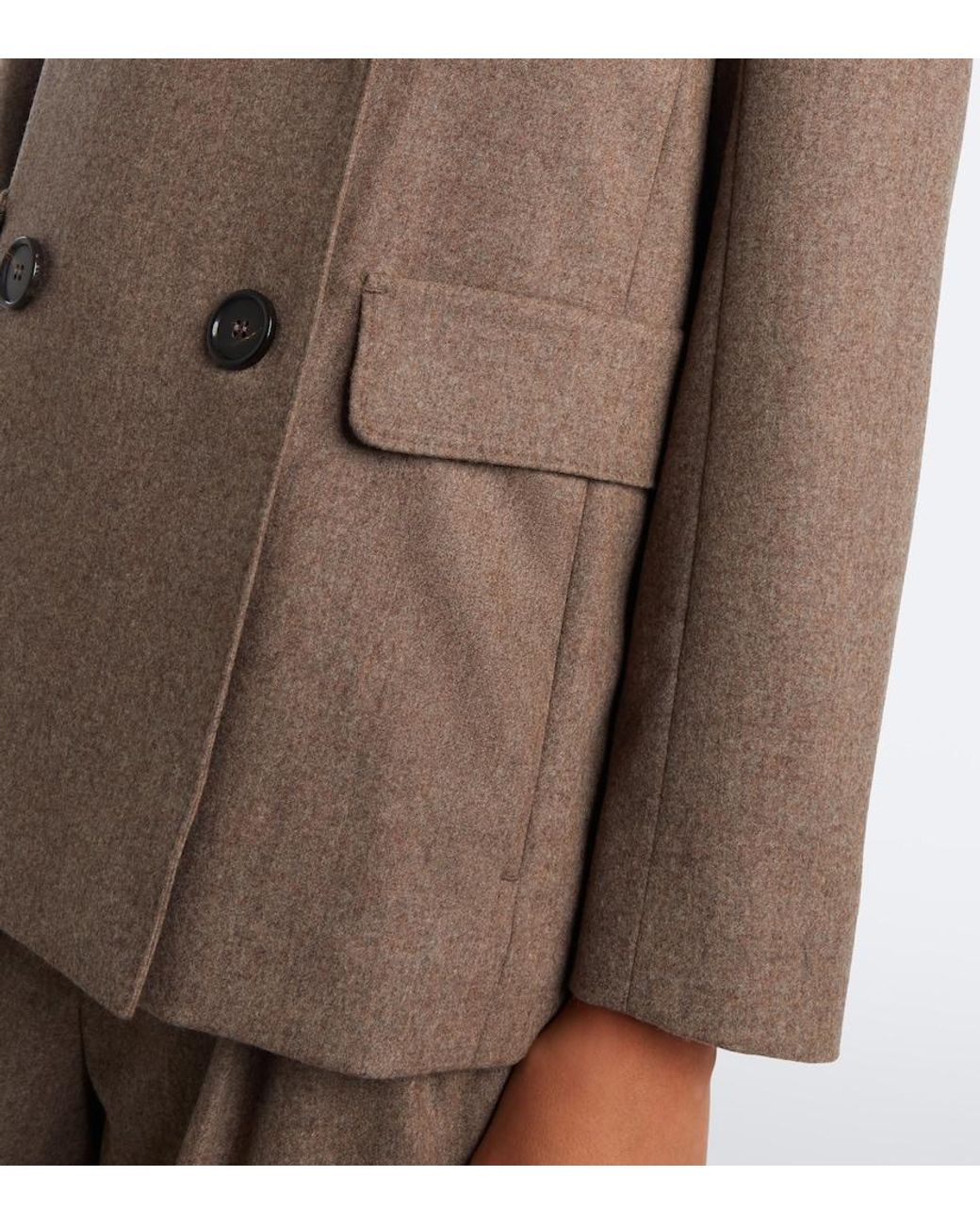 Max Mara Brown Double-Breasted Wool Blazer