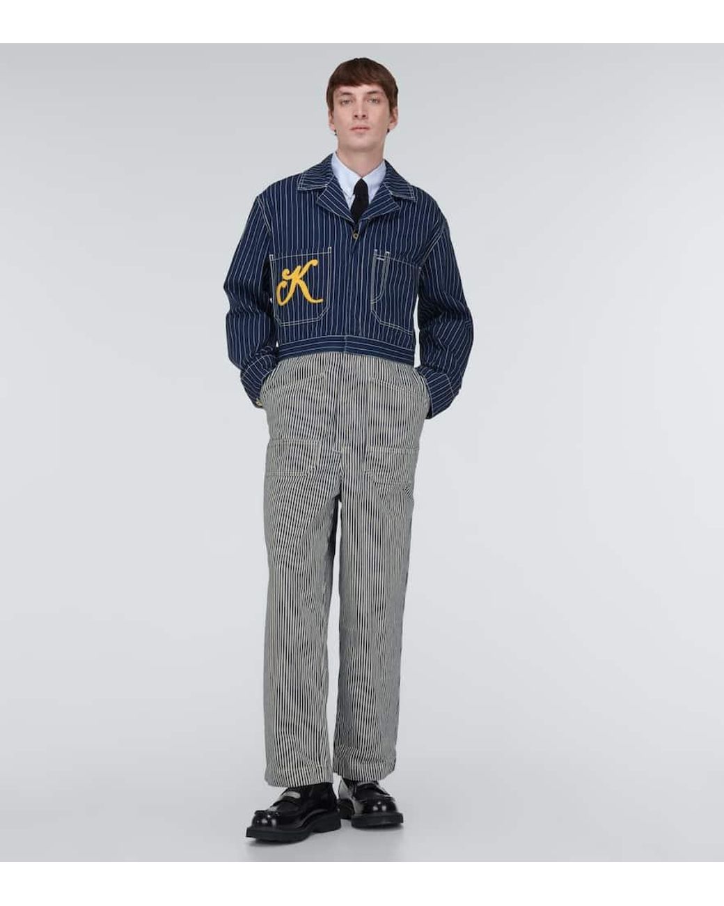 KENZO Sailor Striped Denim Jumpsuit in Blue for Men Lyst