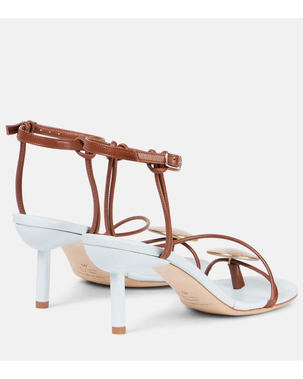 Christopher Esber White Doma 70 Embellished Leather Sandals
