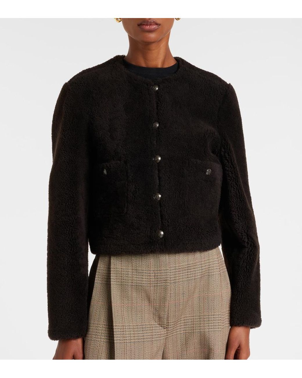 Dorothee Schumacher Black Soft Touch Cropped Reversible Leather Jacket
