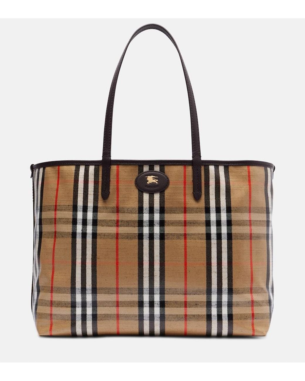 Burberry Brown Highlands Medium Jacquard Tote Bag