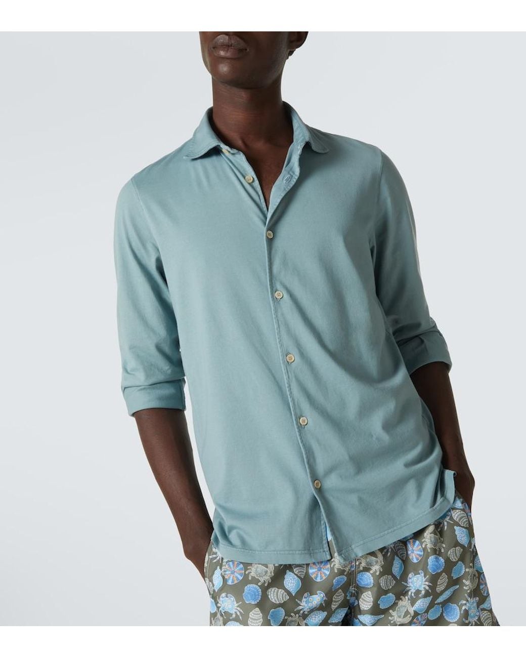 Camicia Jason di Fedeli in Blue da Uomo