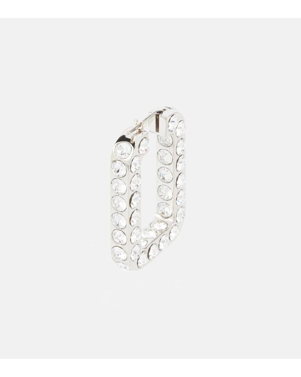 AMINA MUADDI White Charlotte Embellished Hoop Earrings