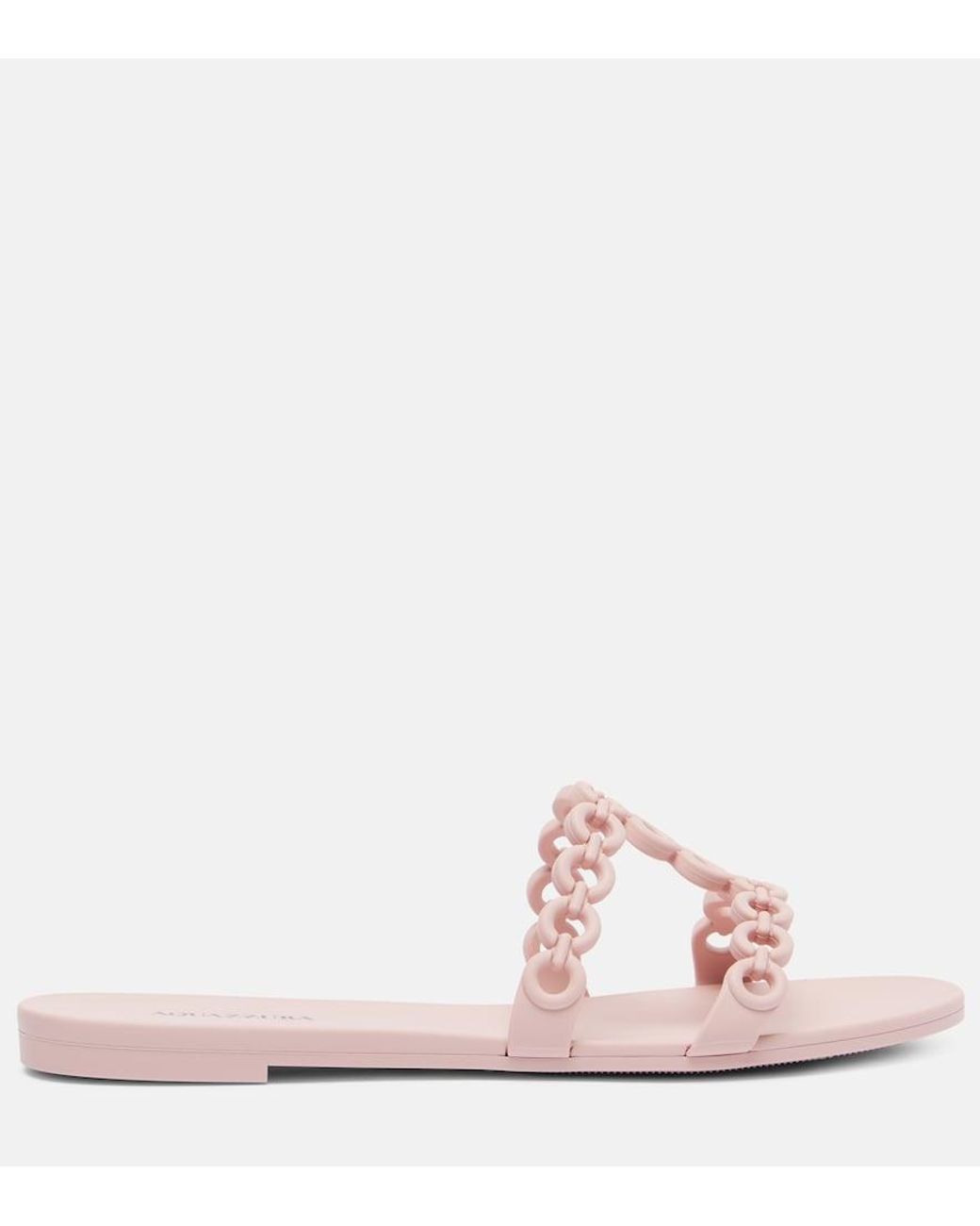 Aquazzura Pink Infinity Chain Jelly Slides