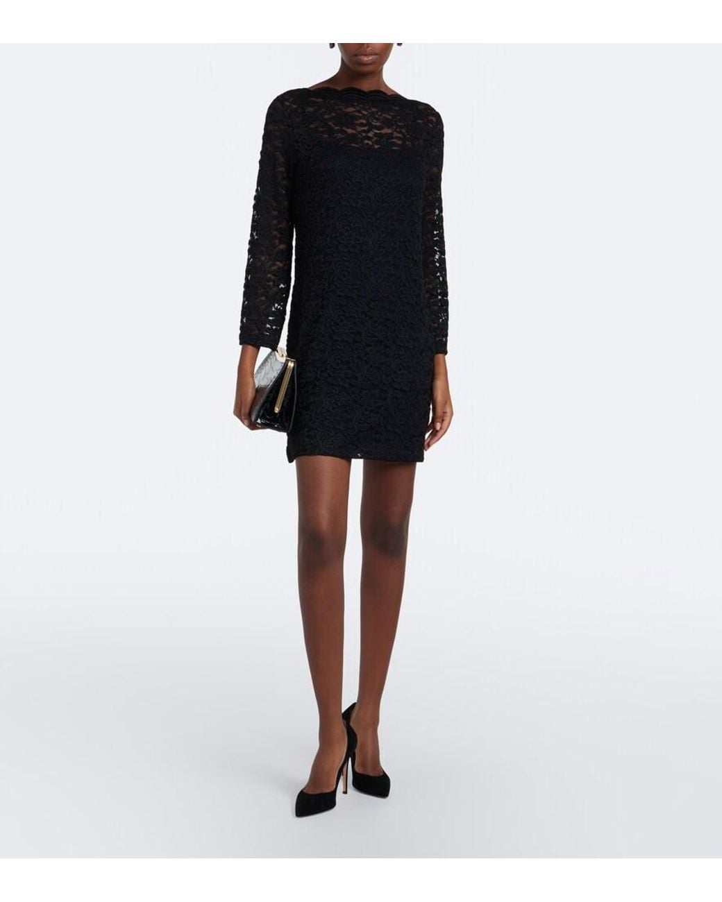Veronica Beard Black Savina Lace Minidress