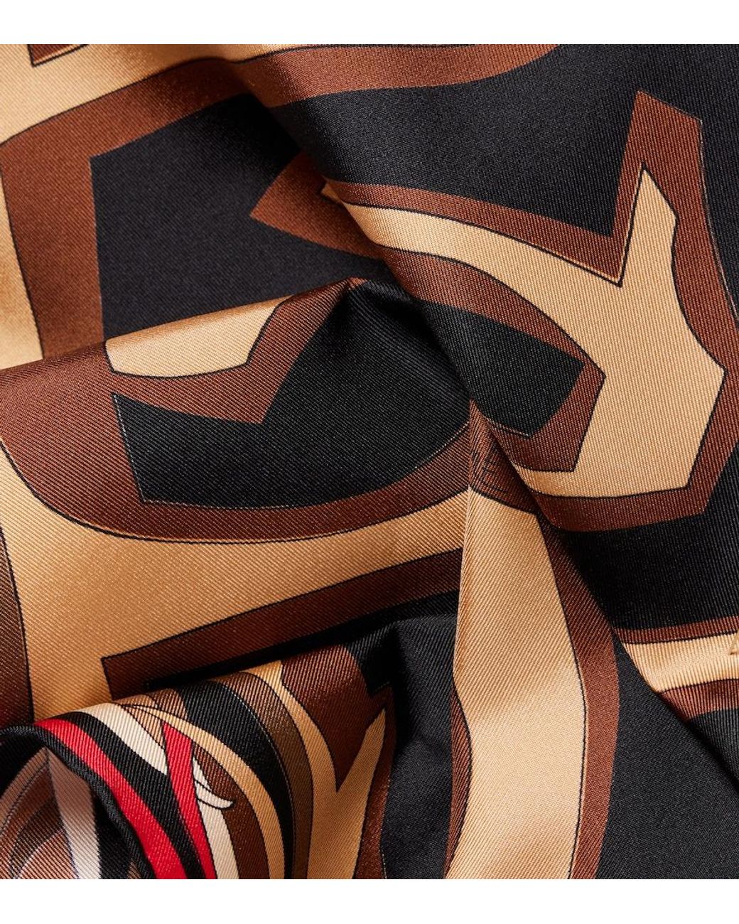 Emilio Pucci Metallic Labirinto Silk Twill Scarf