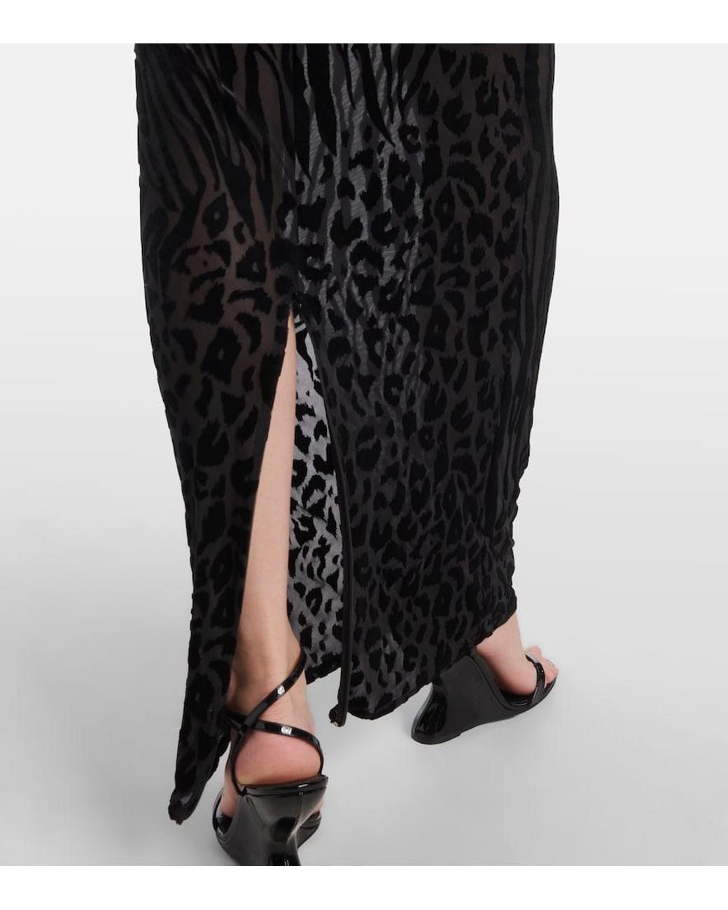Alex Perry Black Maxikleid Aus Devore