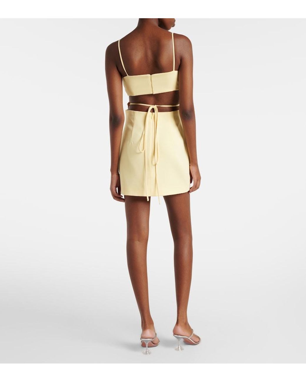 Costarellos Yellow Zilia Embellished Minidress